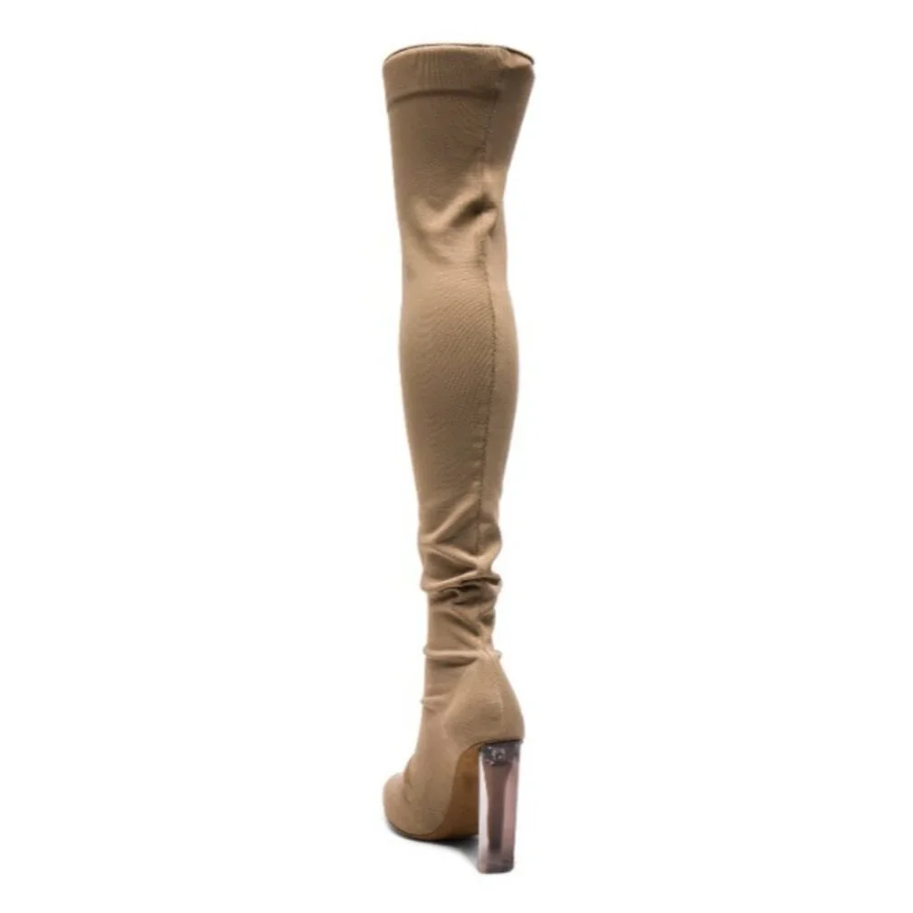 PREOWNED YEEZY SEASON 3 CELEBRITY OWNED OVER THE KNEE KNITTED SOCK BOOTS SZ 9.5 - Picture 8 of 16
